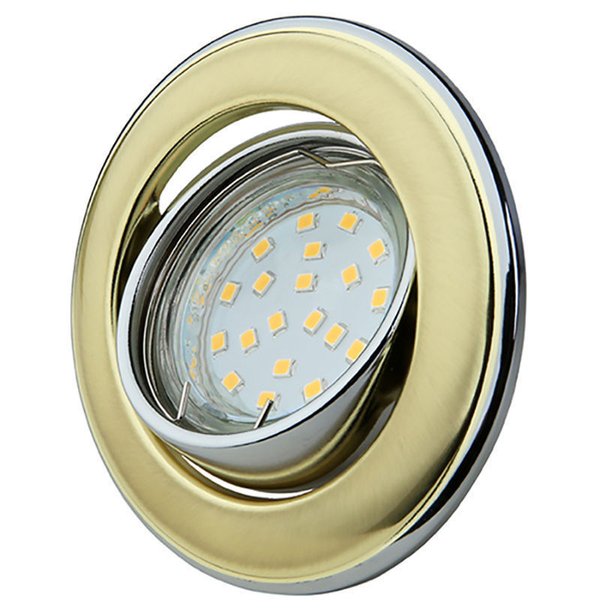 Einbaustrahler GU10 / GU5,3 MR16 Rund Schwenkbar Einbauleuchte Spot LED gold gebürstet
