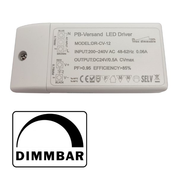 LED Trafo dimmbar 24V/DC 12W Triac Transformator driver Netzteil