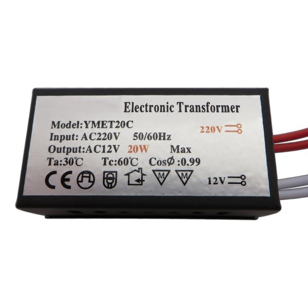 Mini LED Trafo 1-20 Watt 12V~ AC - Nur 54x28x23mm