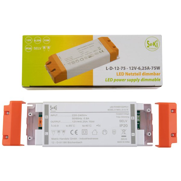 LED-Netzteil Dimmbar L-D-12-75 - 12V - 6,25A - 75W