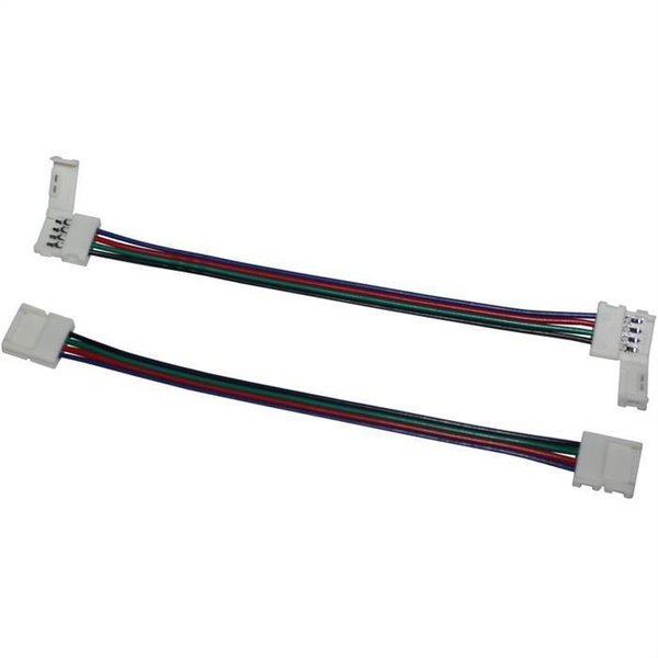 Verbinder Connector für RGB LED-Streifen 10mm, 2 Clips + 1 Kabel 15cm / 30cm / 50cm / 1m