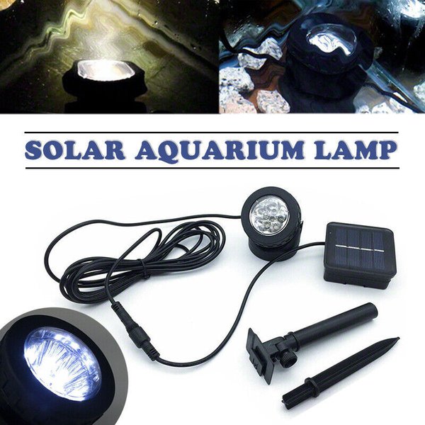 Solar LED Unterwasser Strahler Aquarium Beleuchtung Teichlampe Garten Pool Licht kaltweiss